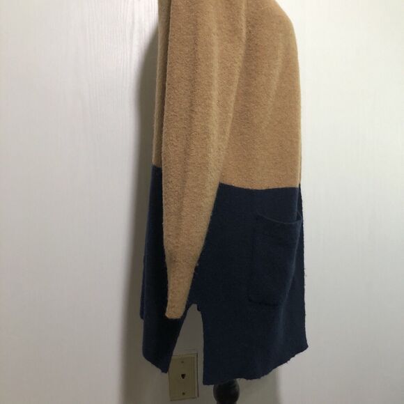 Madewell Cardigan Sweater Womens Medium Blue Kent Wool Alpaca Blend Color Block - Picture 8 of 16